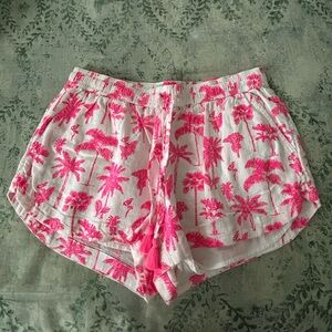Vineyard Vines Pink Tropical High Waist Shorts